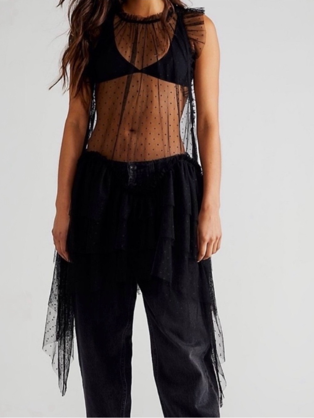 Free People Mia Mesh Maxi Top ~ NWT